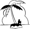南の島　海　椰子の木